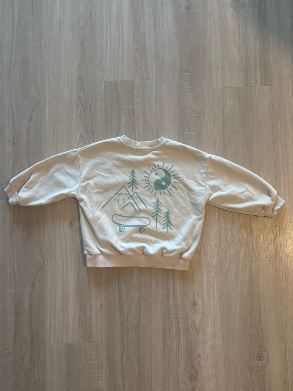 Indy and Pippa Kids Cream Graphic Sweatshirt Camping Mountains